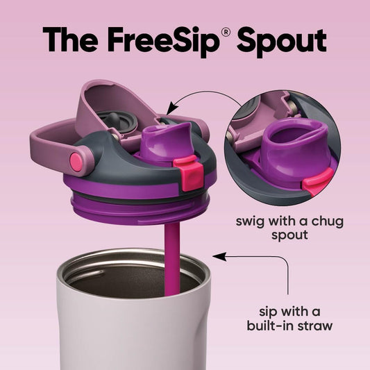 Owala Freesip Sway 40oz Insulated Stainless Steel Water Bottle with Two-Way Spout, Built-In Straw, and Bucket Handle - Ideal for Travel, School, and Sports, BPA Free and Leak Proof in Dreamy Field Design