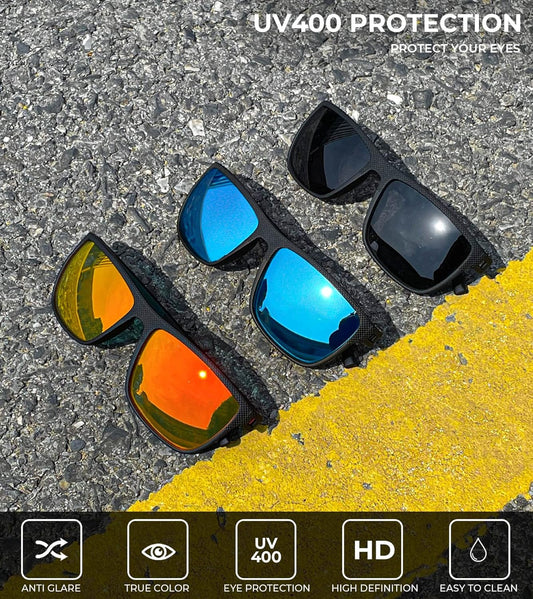 Men's Polarized Sunglasses - Lightweight UV Protection for Driving, Fishing, and Golf